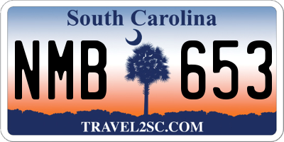 SC license plate NMB653