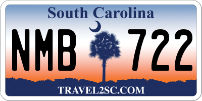SC license plate NMB722