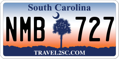 SC license plate NMB727