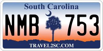 SC license plate NMB753
