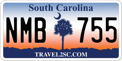 SC license plate NMB755