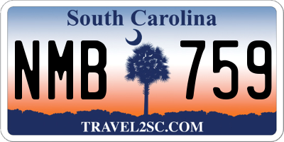 SC license plate NMB759