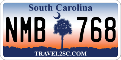 SC license plate NMB768