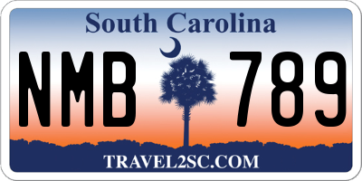 SC license plate NMB789