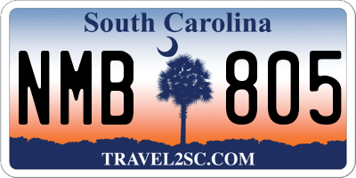 SC license plate NMB805