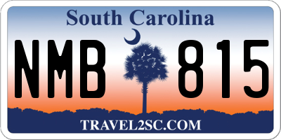 SC license plate NMB815