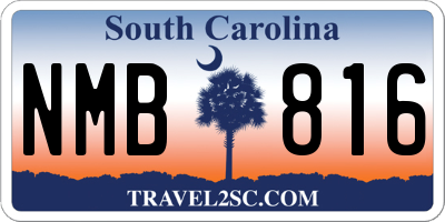 SC license plate NMB816