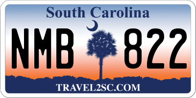 SC license plate NMB822