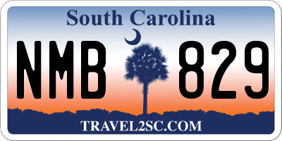 SC license plate NMB829
