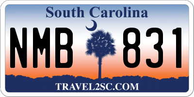 SC license plate NMB831