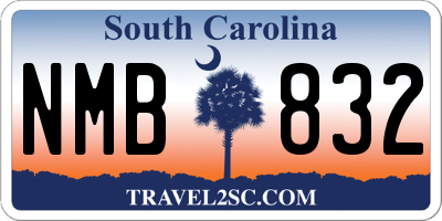 SC license plate NMB832