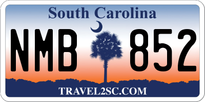 SC license plate NMB852