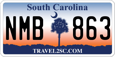 SC license plate NMB863