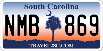 SC license plate NMB869