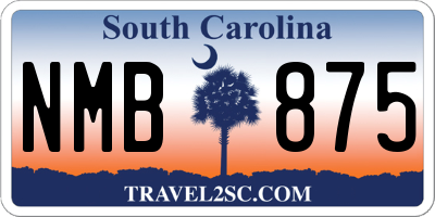 SC license plate NMB875