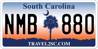 SC license plate NMB880