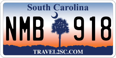SC license plate NMB918