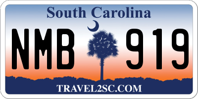 SC license plate NMB919