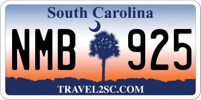 SC license plate NMB925