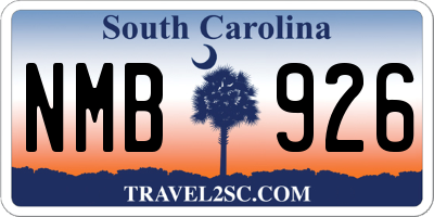 SC license plate NMB926