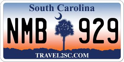 SC license plate NMB929