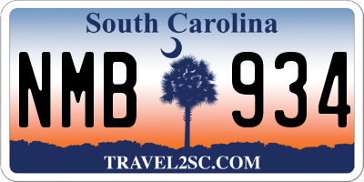 SC license plate NMB934