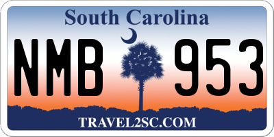 SC license plate NMB953