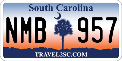 SC license plate NMB957
