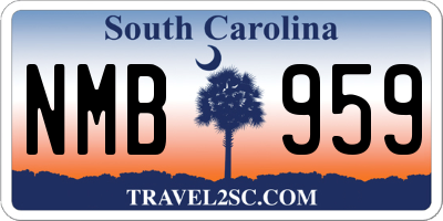 SC license plate NMB959