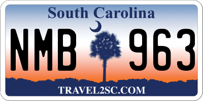 SC license plate NMB963