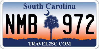 SC license plate NMB972