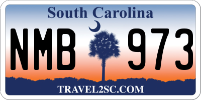 SC license plate NMB973