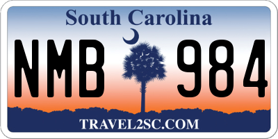 SC license plate NMB984