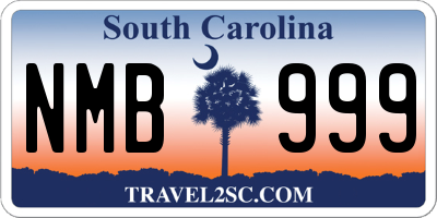 SC license plate NMB999