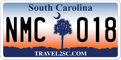 SC license plate NMC018