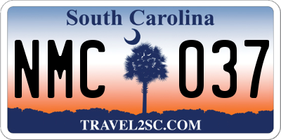 SC license plate NMC037