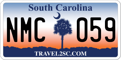 SC license plate NMC059
