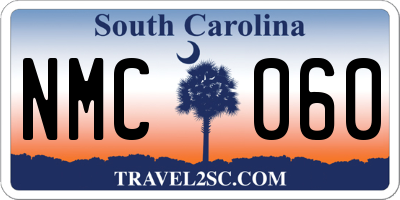 SC license plate NMC060