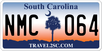 SC license plate NMC064