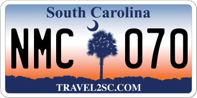 SC license plate NMC070