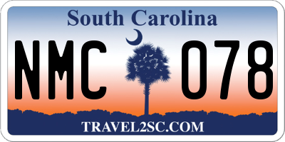 SC license plate NMC078