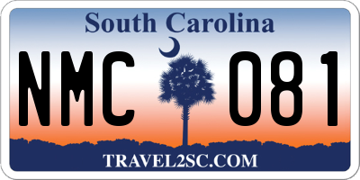 SC license plate NMC081