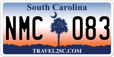 SC license plate NMC083