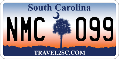 SC license plate NMC099
