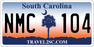SC license plate NMC104