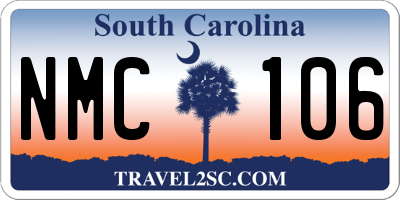 SC license plate NMC106