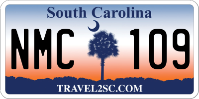 SC license plate NMC109