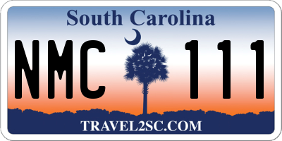 SC license plate NMC111