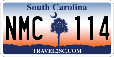 SC license plate NMC114