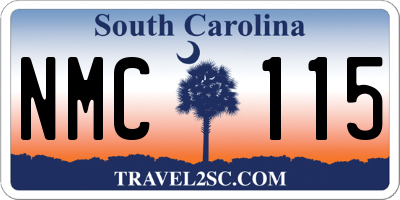 SC license plate NMC115